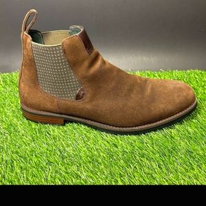 Stacy Adams Osgood Boots Mens 12 M Brown Ankle Chelsea Suede Leather